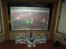 Auditorium decorated for the Grand Reopening